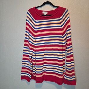 Vintage Jones New York Sport Striped Cotton Knit Sweater XL